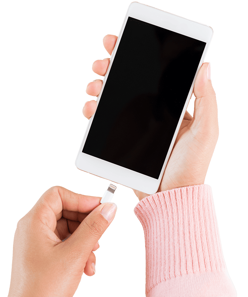 woman-hands-connecting-charger-smartphone-white-table-background (1)